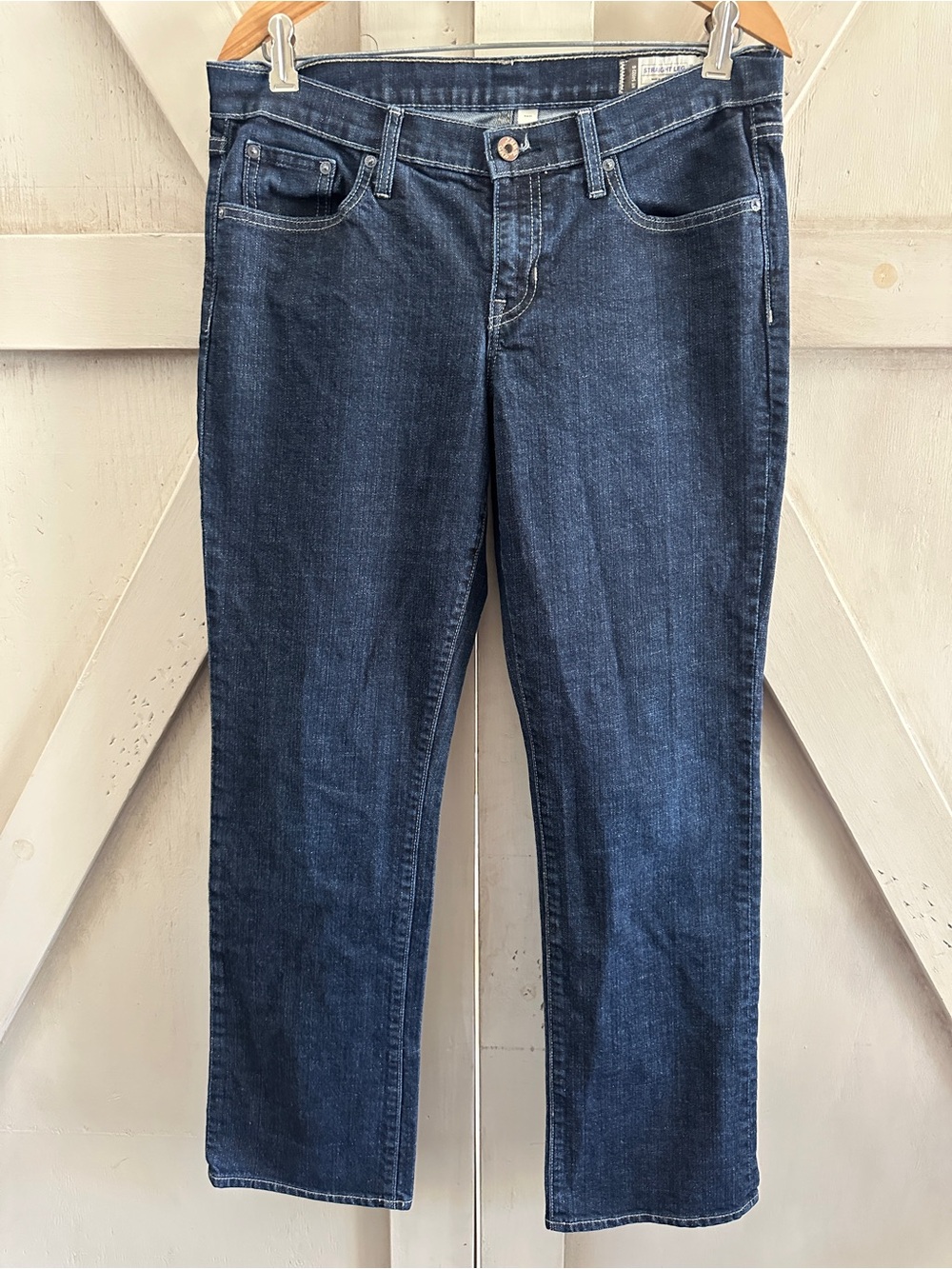 GAP Straight Leg Jeans Women’s Size 12R Dark Wash Stretch Denim Classic Fit